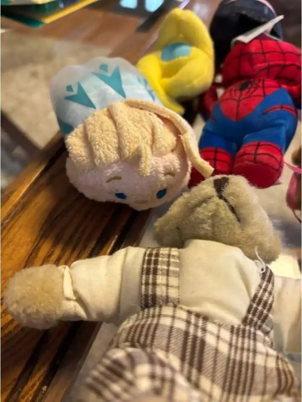 Assorted Small Plush Toy Lot - Spider-Man, Disney Tsum Tsum, Teletubbies